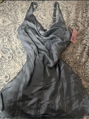 Target Satin Cowl Neck Slip Dress - Steel Gray